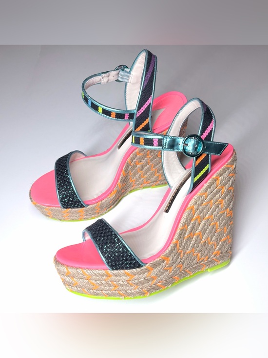 Sophia Webster Shoes - Sophia Webster Multicolor Fabric and Leather Lucita Espadrille Sandals Size- 38